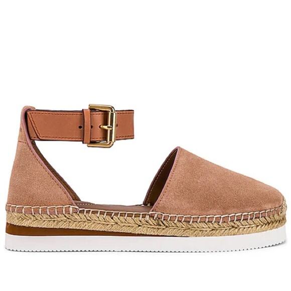 SEE BY CHLOE Glyn Espadrille Flats Sandals in Natural Suede Size EU 39 = US 9 - Picture 1 of 9